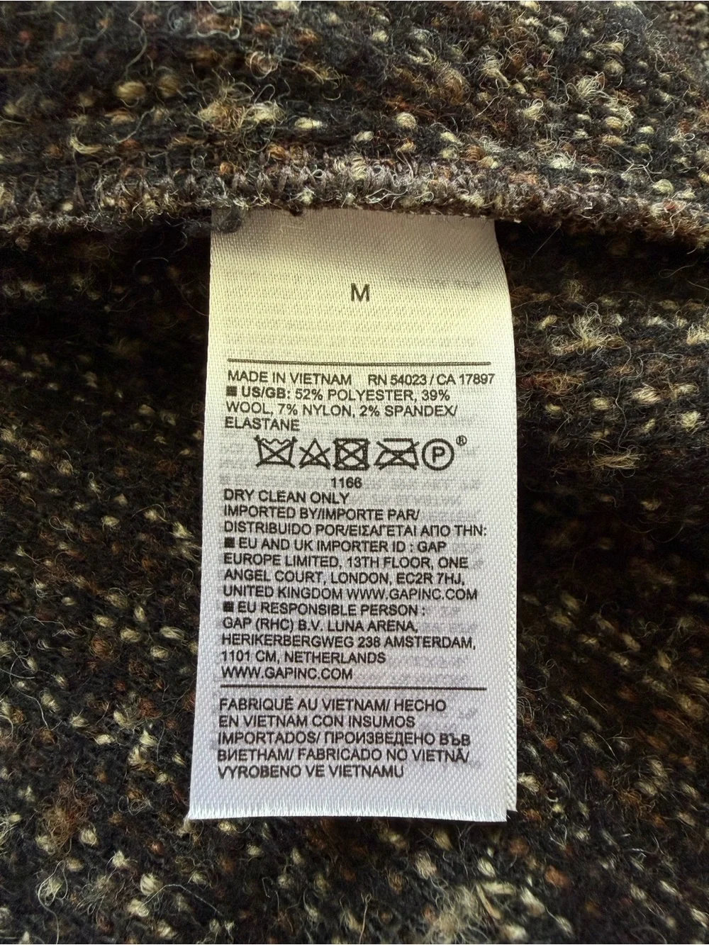 Banana Republic Men’s Wool Blend Zip Jacket Brown Bouclé M